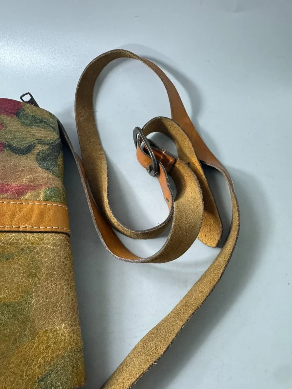 Patricia Nash Brown Leather Purse Crossbody Floral Flap Handbag bag